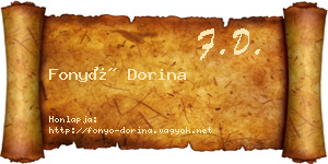 Fonyó Dorina névjegykártya
