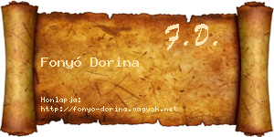 Fonyó Dorina névjegykártya